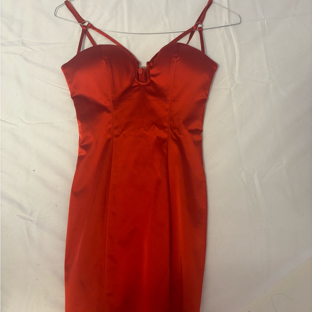 Elegant Red Satin Dress